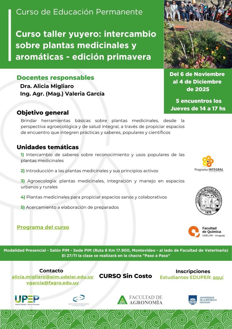 Curso taller yuyero intercambio sobre plantas medicinales y aromáticas - edición primavera