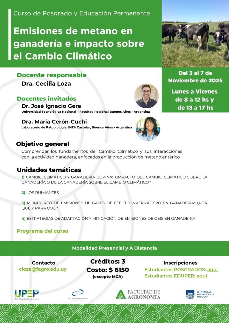 Emisiones de metano en ganadería e impacto sobre el Cambio Climático