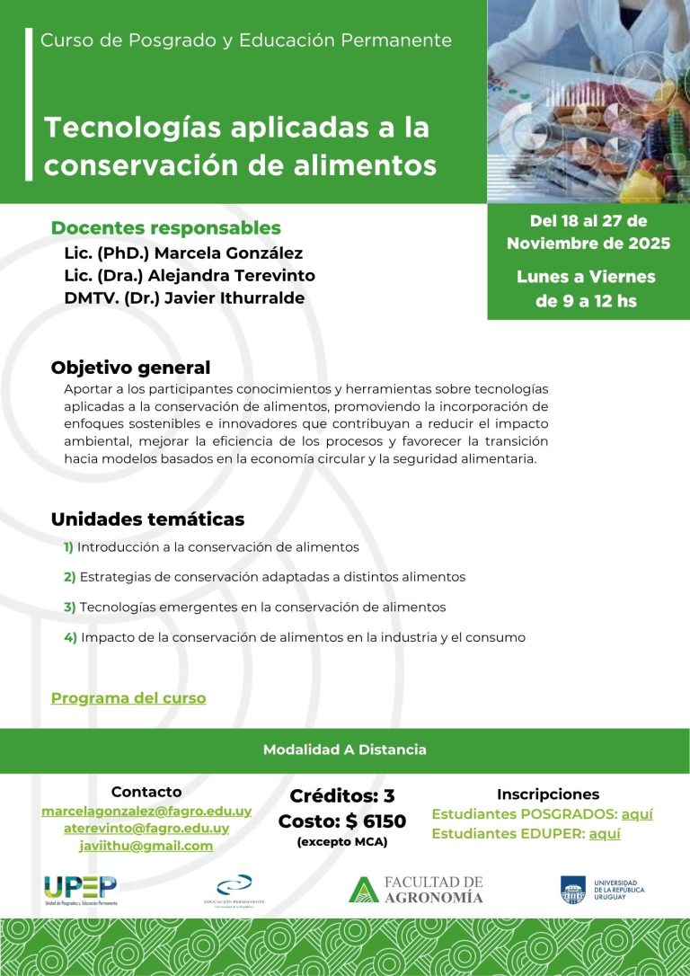 Tecnologías aplicadas a la conservación de alimentos