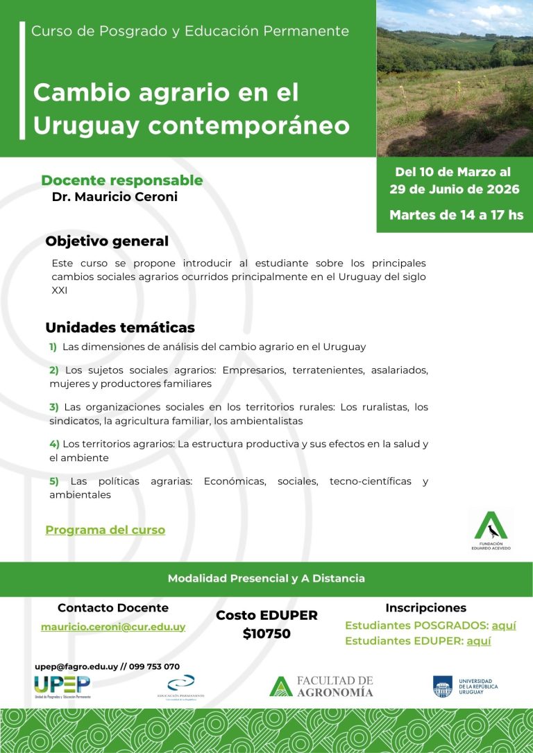 Cambio agrario en el Uruguay contemporáneo