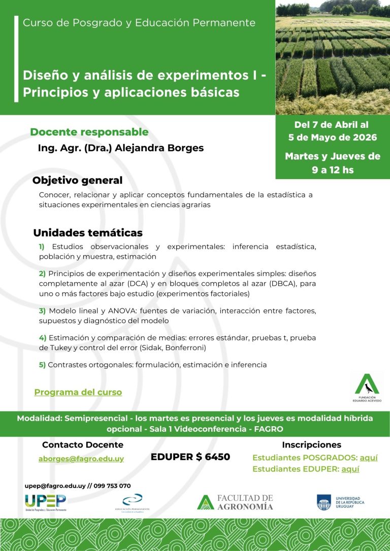 Diseño y análisis de experimentos I - Principios y aplicaciones básicas