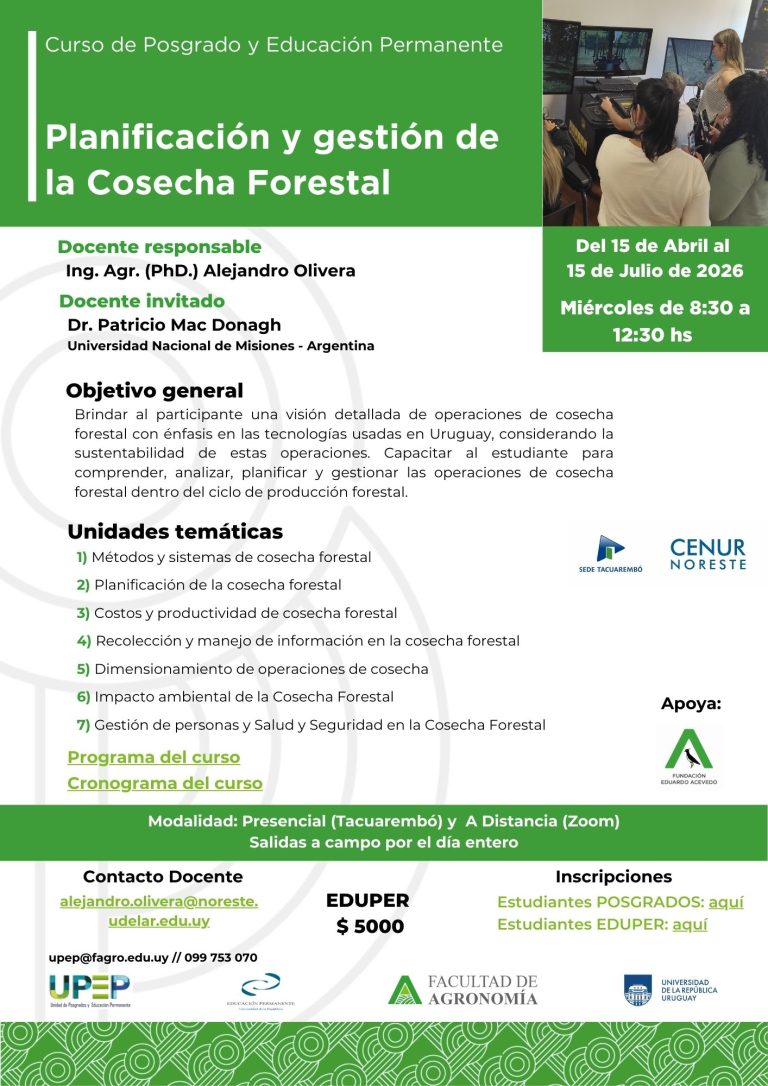 Planificación y gestión de la Cosecha Forestal