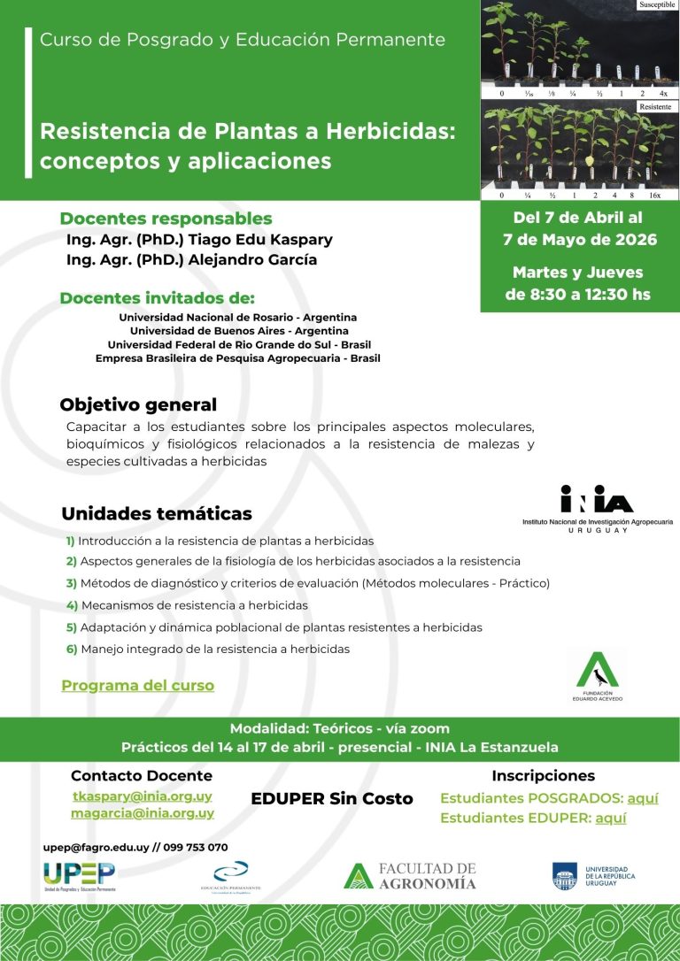 Resistencia de Plantas a Herbicidas conceptos y aplicaciones