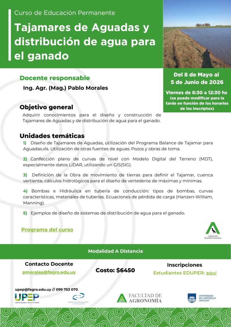 Tajamares de Aguadas y distribución de agua para el ganado