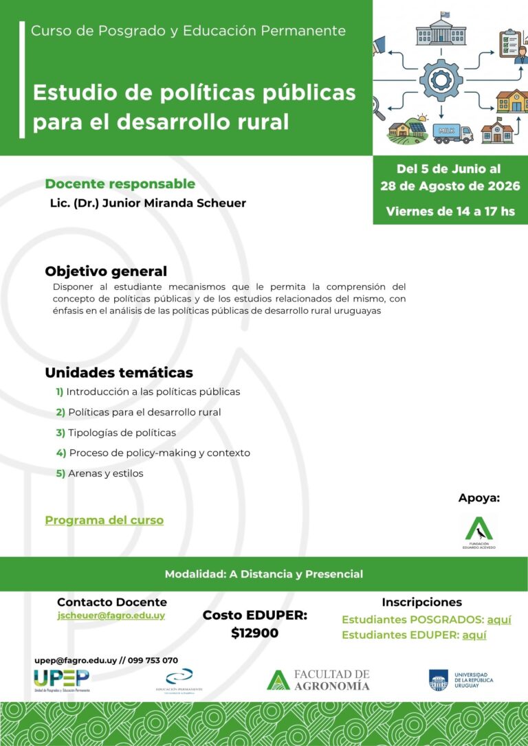 Estudio de políticas públicas para el desarrollo rural