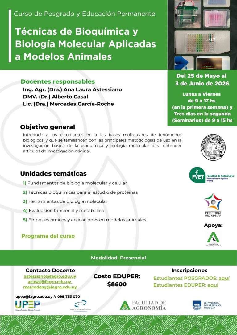 Técnicas de Bioquímica y Biología Molecular Aplicadas a Modelos Animales