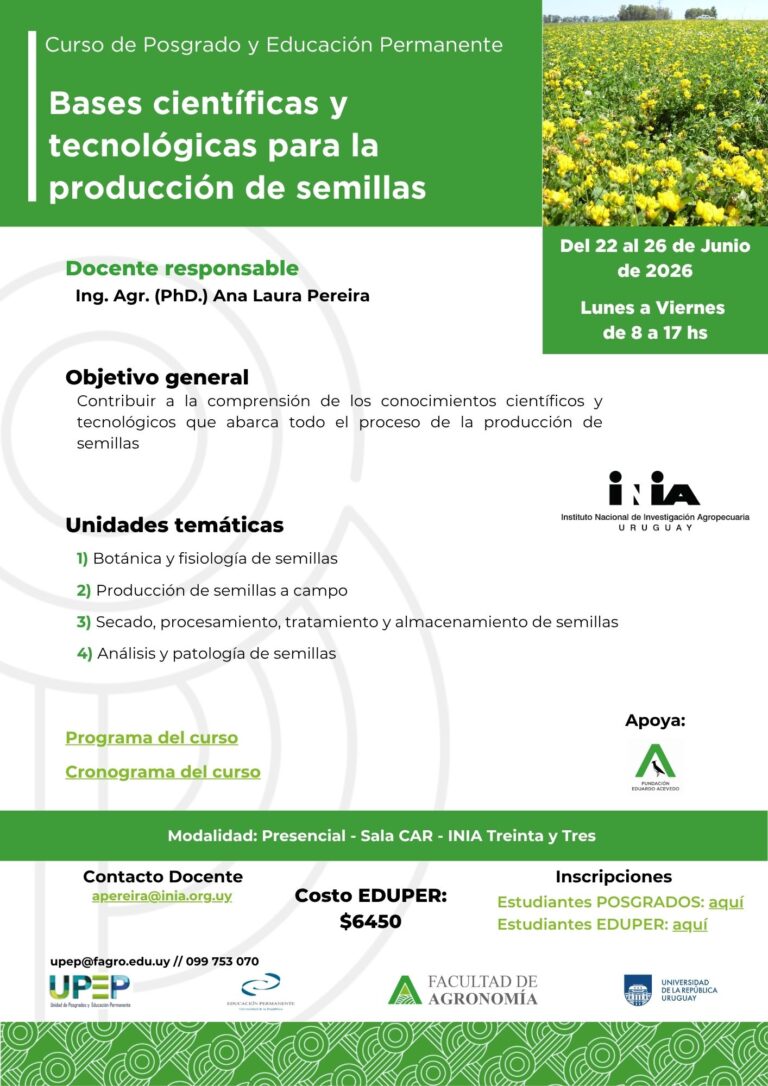 Bases científicas y tecnológicas para la producción de semillas