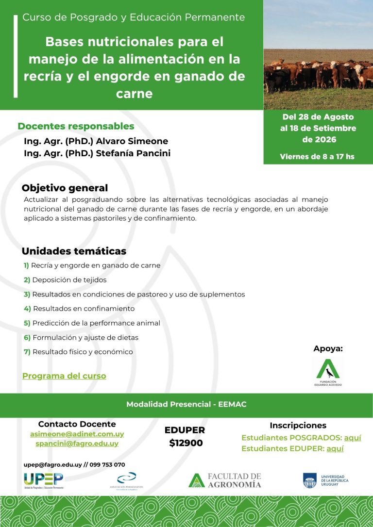 Bases nutricionales para el manejo de la alimentación en la recría y el engorde en ganado de carne