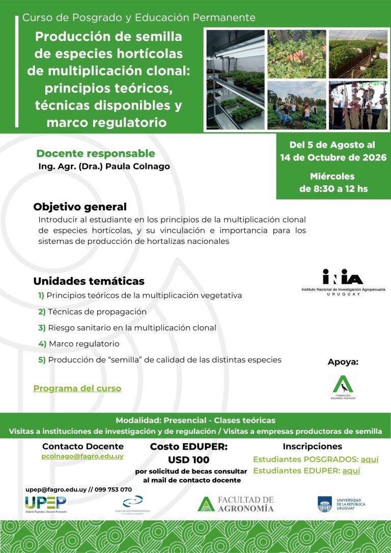 Producción de semilla de especies hortícolas de multiplicación clonal principios teóricos, técnicas disponibles y marco regulatorio