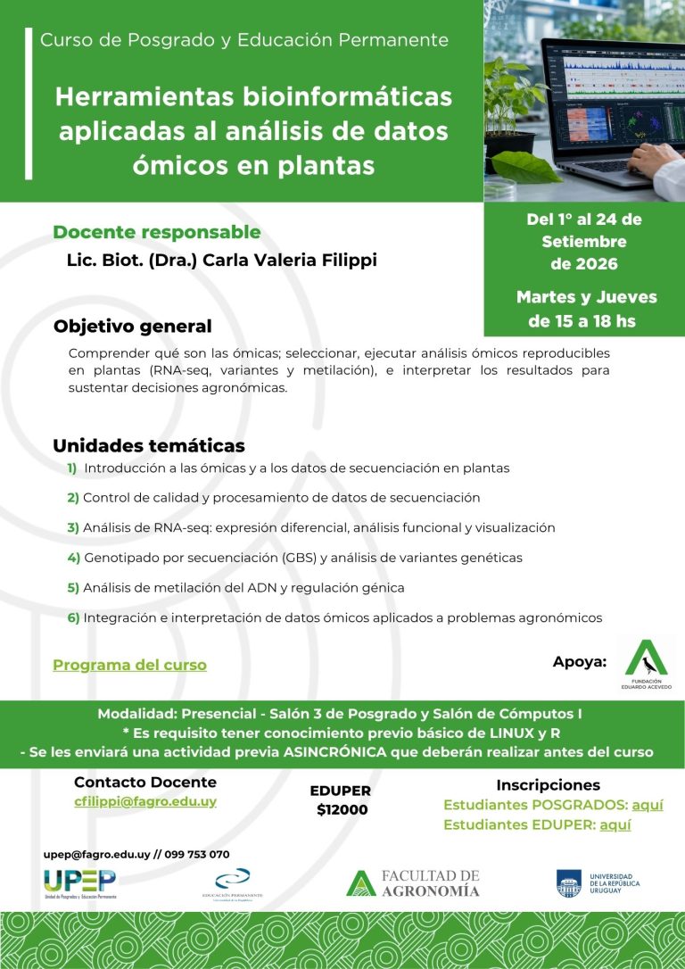 Herramientas bioinformáticas aplicadas al análisis de datos ómicos en plantas