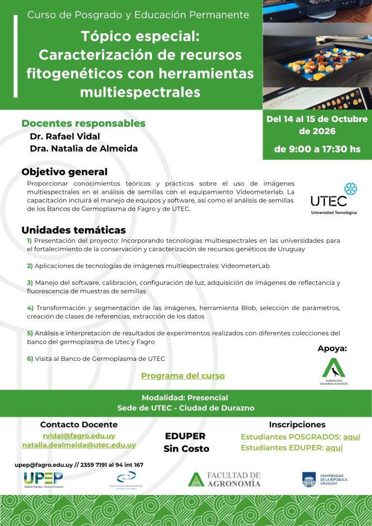 Caracterización de recursos fitogenéticos con herramientas multiespectrales