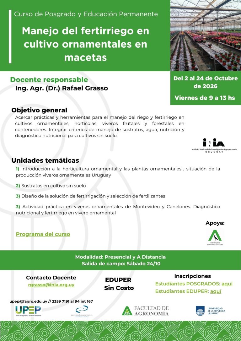 Manejo del fertirriego en cultivo ornamentales en macetas