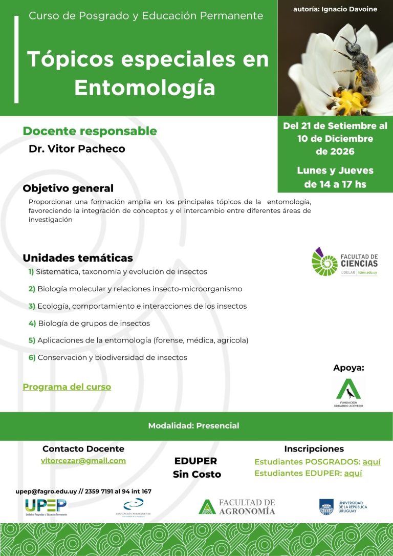 Tópicos especiales en Entomología